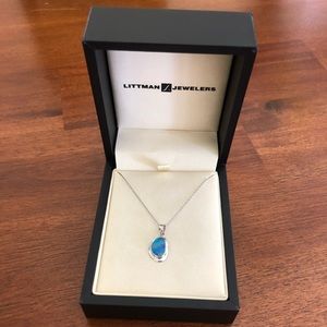 Dainty Genuine Opal & Sterling Silver Necklace